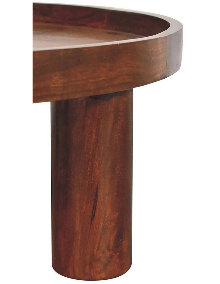 Artisan Furniture Solid Wood Crescent Chestnut Coffee Table, Brown image 6