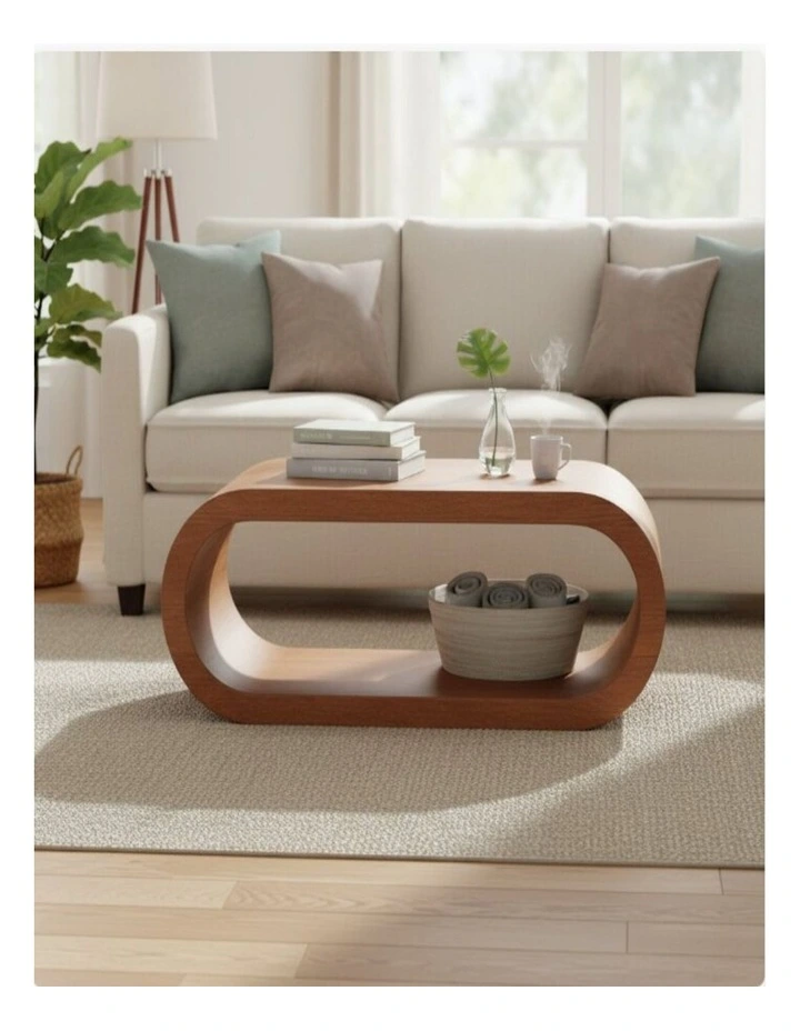 Artisan Furniture Solid Wood Amaya Coffee Table, 1 Open Slot, Dark Brown image 2