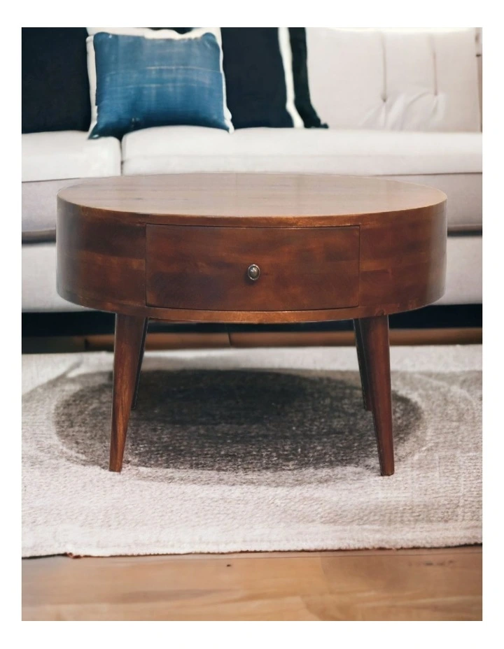 Artisan Furniture Solid Wood Odyssey Coffee Table, 2 Drawers, Brown image 2