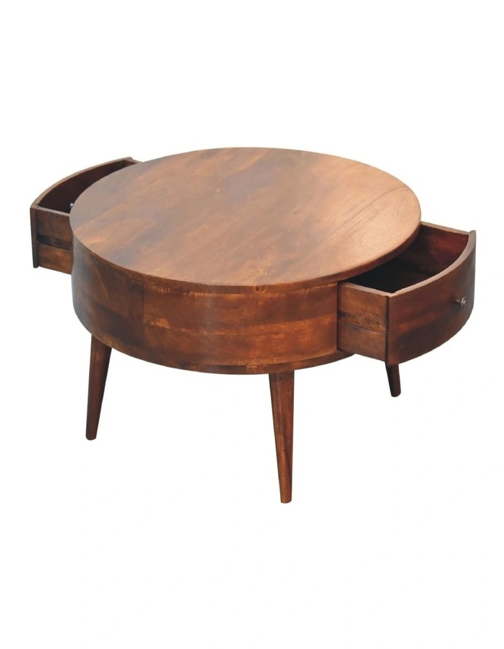 Artisan Furniture Solid Wood Odyssey Coffee Table, 2 Drawers, Brown image 5