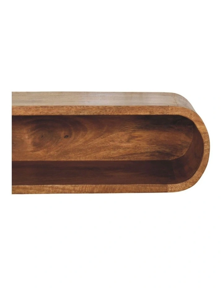 Artisan Furniture Solid Wood Arc Wall-Mounted Media Console, 1 Shelf, Brown image 5