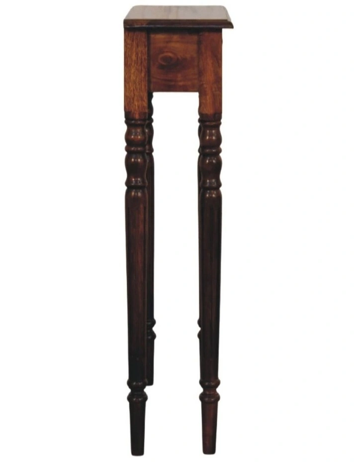 Artisan Furniture Solid Wood Turned Legs 1 Drawer Chestnut Console, Brown image 6