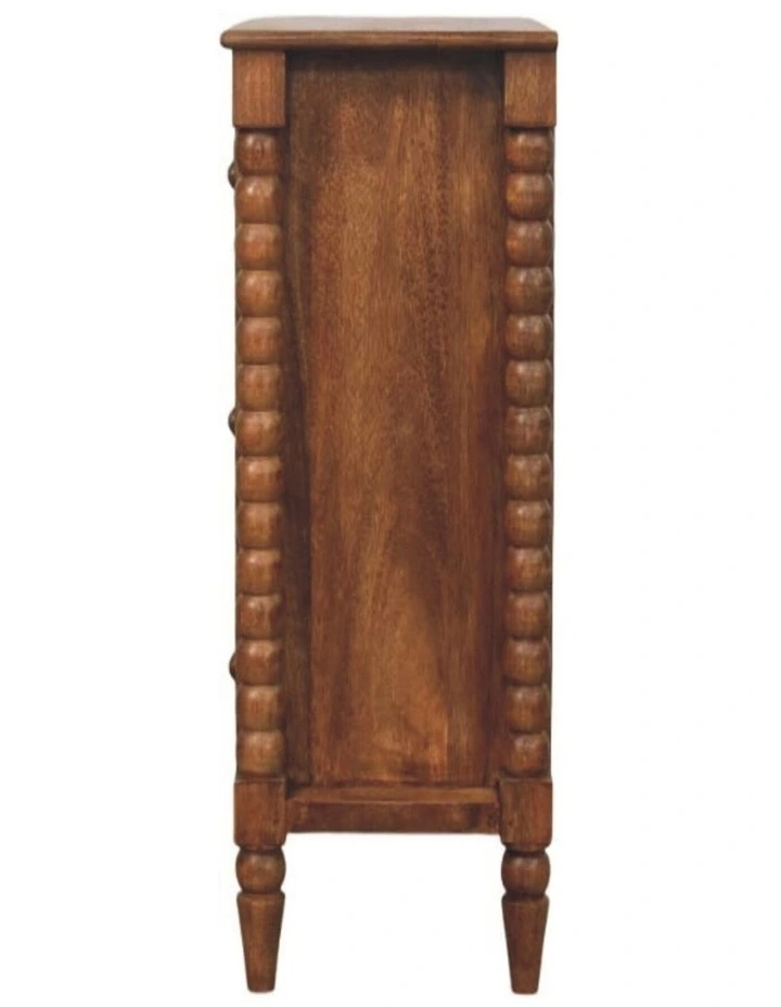 Artisan Furniture Solid Wood Spindle Chest of Drawers, 3 Drawers, Brown image 6