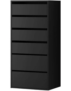 Oikiture Wardrobe Shelf Unit 6 Chest of Drawers Clothes Storage Cabinet Black