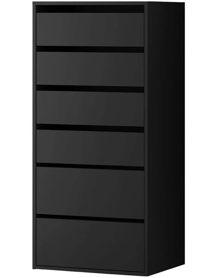 Oikiture Wardrobe Shelf Unit 6 Chest of Drawers Clothes Storage Cabinet Black image 1