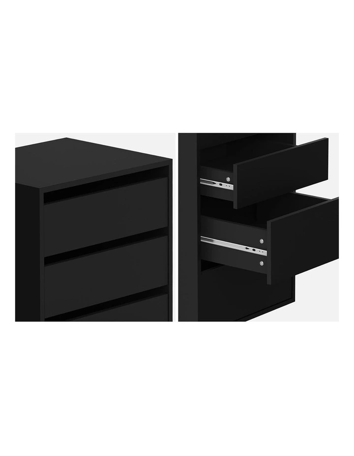 Oikiture Wardrobe Shelf Unit 6 Chest of Drawers Clothes Storage Cabinet Black image 6