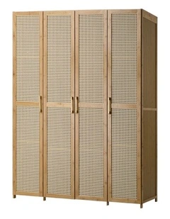 Oikiture Wardrobe Clothes Storage Cabinet Large Cupboard 4 Doors 10 Shelves