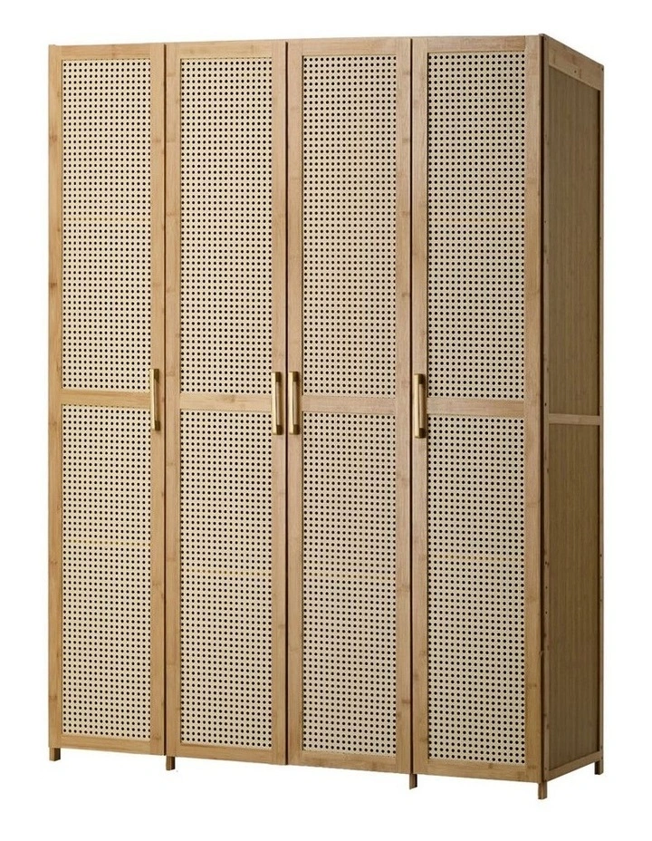 Oikiture Wardrobe Clothes Storage Cabinet Large Cupboard 4 Doors 10 Shelves image 1
