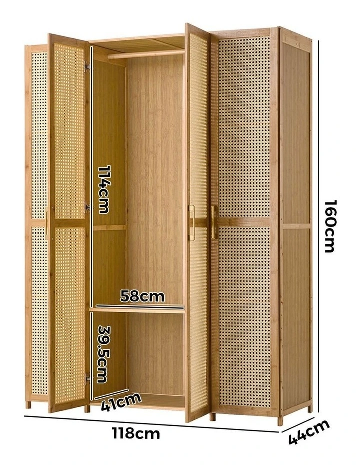 Oikiture Wardrobe Clothes Storage Cabinet Large Cupboard 4 Doors 10 Shelves image 3
