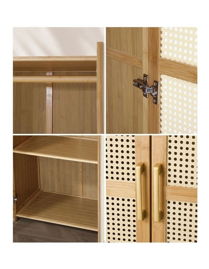 Oikiture Wardrobe Clothes Storage Cabinet Large Cupboard 4 Doors 10 Shelves image 6