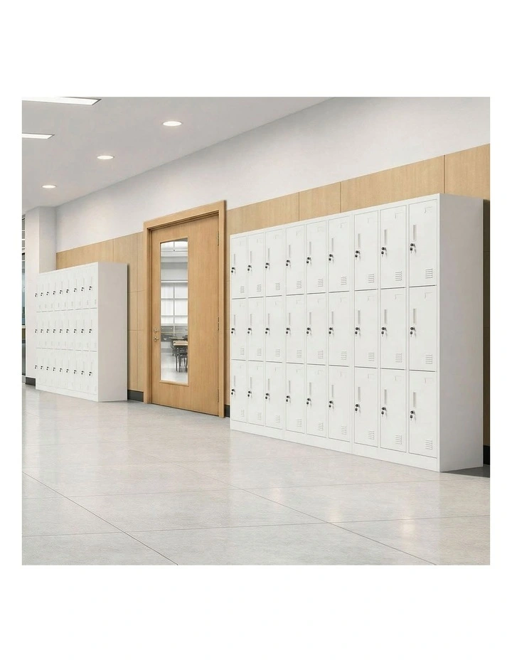 Oikiture 9 Doors Locker Cabinet Steel Storage Cupboard Office School Gym White image 6