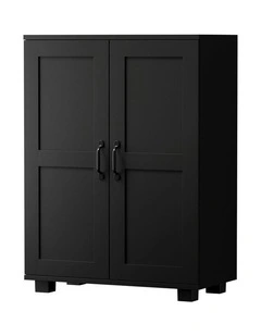 Oikiture Storage Cabinet Bathroom Buffet Sideboard 2 Door Cupboard Black