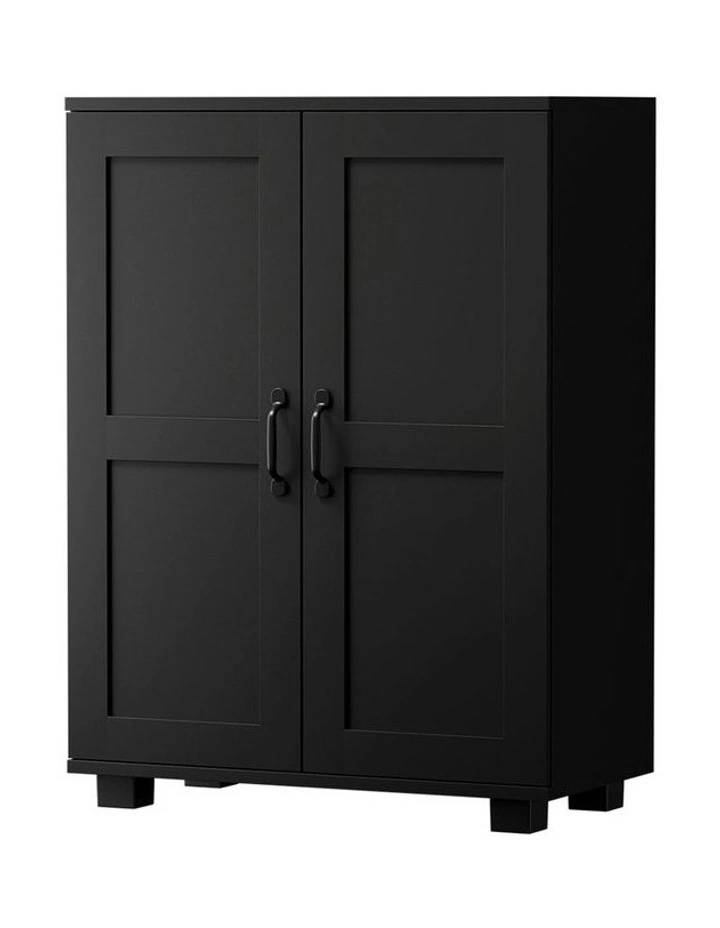 Oikiture Storage Cabinet Bathroom Buffet Sideboard 2 Door Cupboard Black image 1