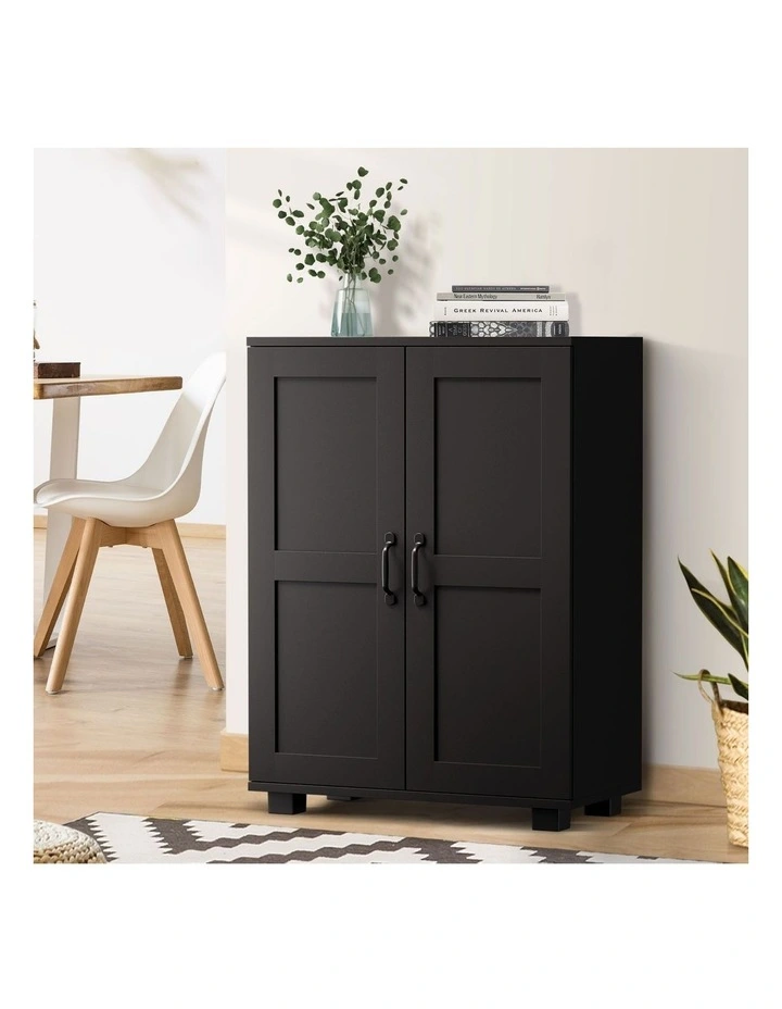 Oikiture Storage Cabinet Bathroom Buffet Sideboard 2 Door Cupboard Black image 4