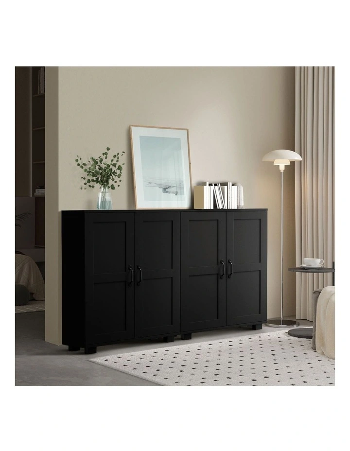 Oikiture Storage Cabinet Bathroom Buffet Sideboard 2 Door Cupboard Black image 5