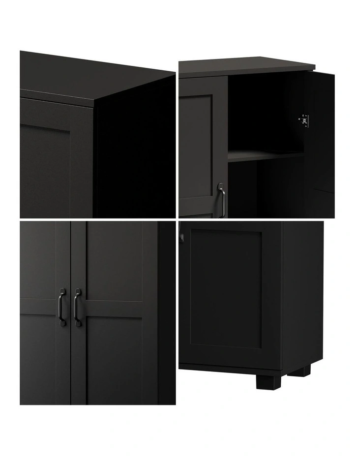 Oikiture Storage Cabinet Bathroom Buffet Sideboard 2 Door Cupboard Black image 6