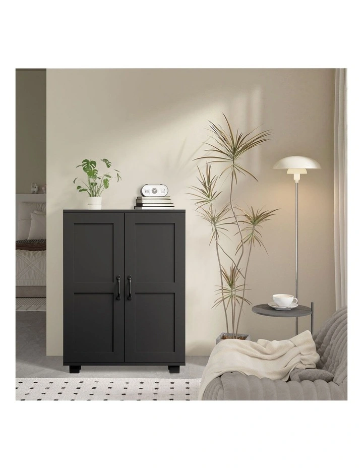 Oikiture Storage Cabinet Bathroom Buffet Sideboard 2 Door Cupboard Black image 7