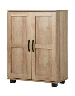 Oikiture Storage Cabinet Bathroom Buffet Sideboard 2 Door Cupboard Natural