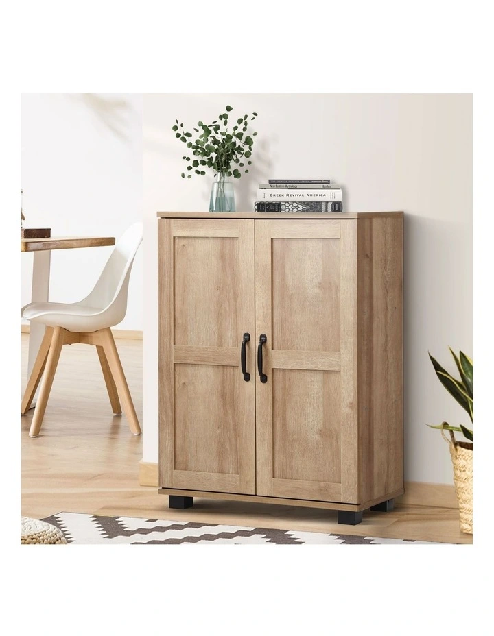 Oikiture Storage Cabinet Bathroom Buffet Sideboard 2 Door Cupboard Natural image 4