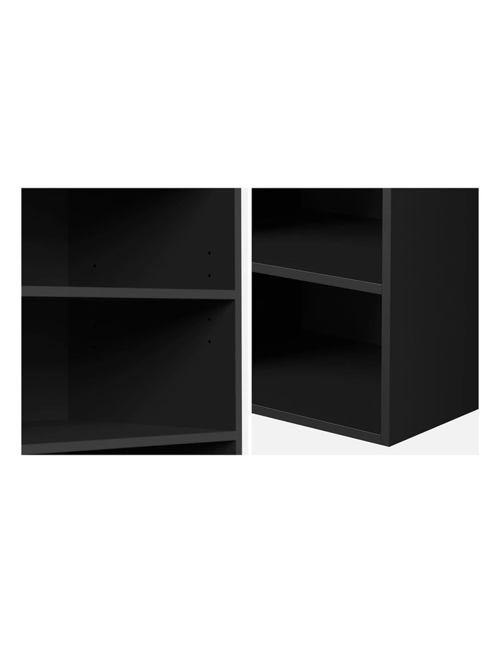 Oikiture Wardrobe Shelf Unit Clothes Storage Cabinet 6 Shelves Organiser Black image 6