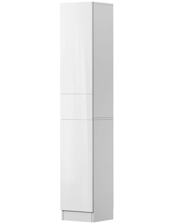 Oikiture Tall Bathroom Cabinet Storage Laundry Slim Toilet Floor Cupboard White image 1