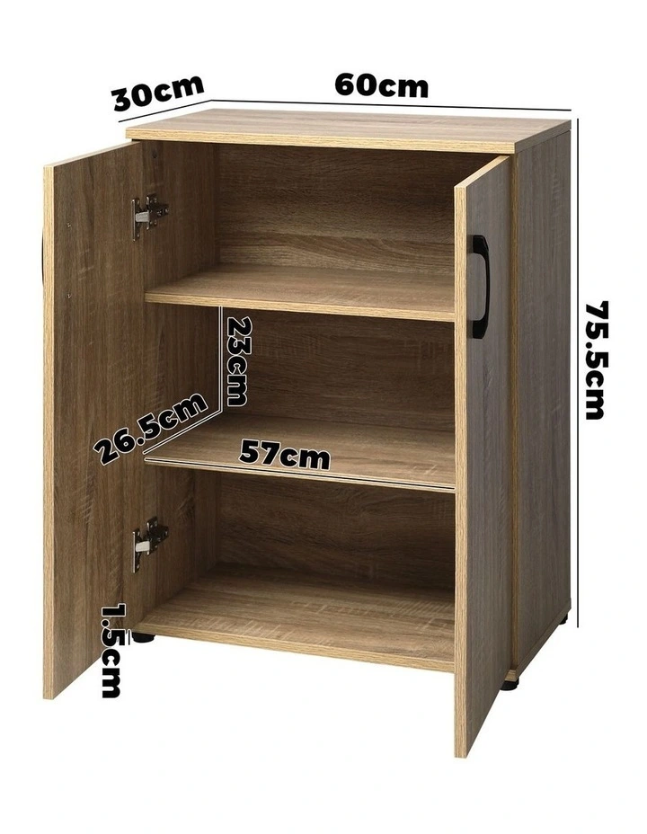 Oikiture Bathroom Storage Cabinet Sideboard Freestanding Cupboard Organiser image 3