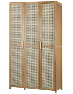 Oikiture Wardrobe Clothes Storage Cabinet Large Cupboard 3 Doors 6 Shelves
