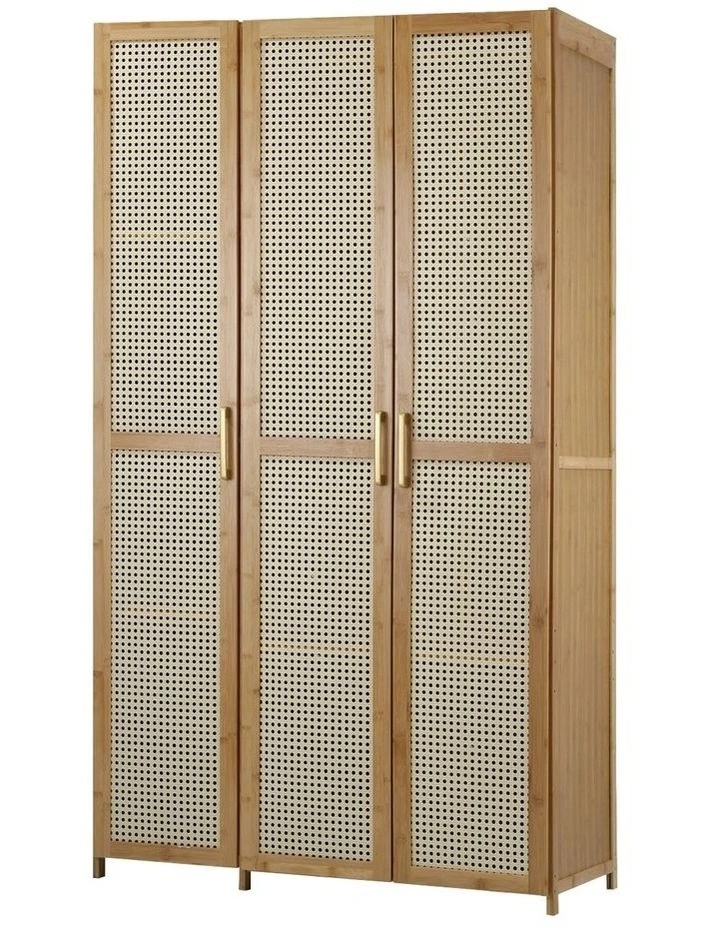 Oikiture Wardrobe Clothes Storage Cabinet Large Cupboard 3 Doors 6 Shelves image 1