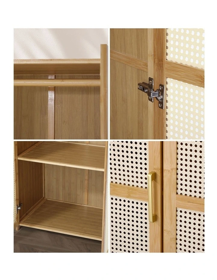 Oikiture Wardrobe Clothes Storage Cabinet Large Cupboard 3 Doors 6 Shelves image 6