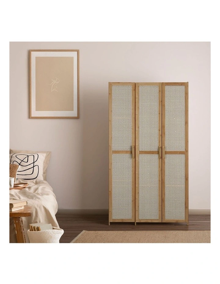 Oikiture Wardrobe Clothes Storage Cabinet Large Cupboard 3 Doors 6 Shelves image 7
