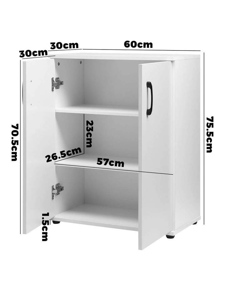 Oikiture Bathroom Storage Cabinet Sideboard Freestanding Cupboard Organiser image 3