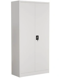 Oikiture Lockable Filing Cabinet 185cm Steel Office Document Storage White