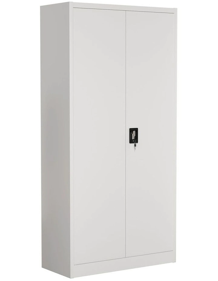 Oikiture Lockable Filing Cabinet 185cm Steel Office Document Storage White image 1