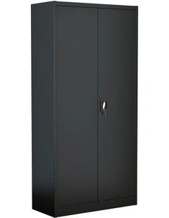 Oikiture Lockable Filing Cabinet 185cm Steel Office Document Storage Black