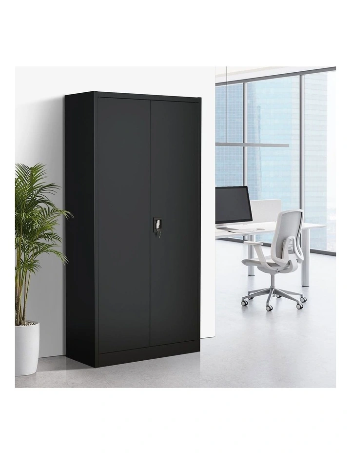 Oikiture Lockable Filing Cabinet 185cm Steel Office Document Storage Black image 4