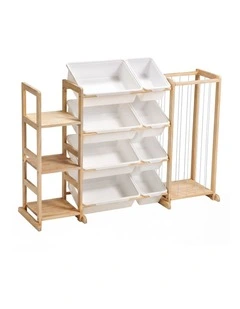 PlayPals Kid Storage Box Toys Organizer Plushies Display with 3 Shelves & 8 Bins