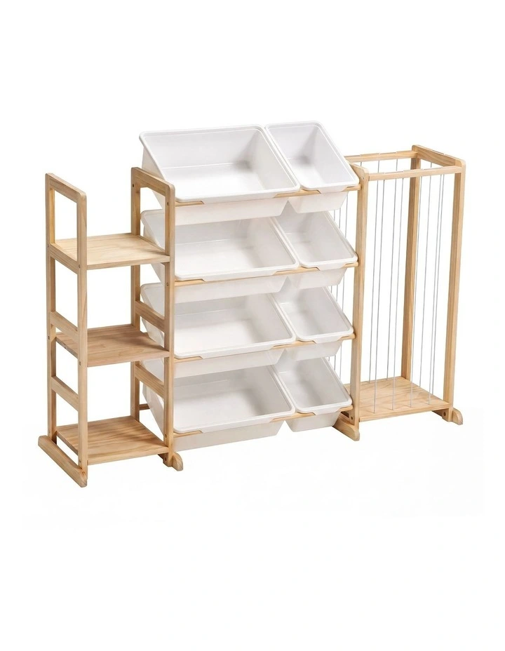 PlayPals Kid Storage Box Toys Organizer Plushies Display with 3 Shelves & 8 Bins image 1