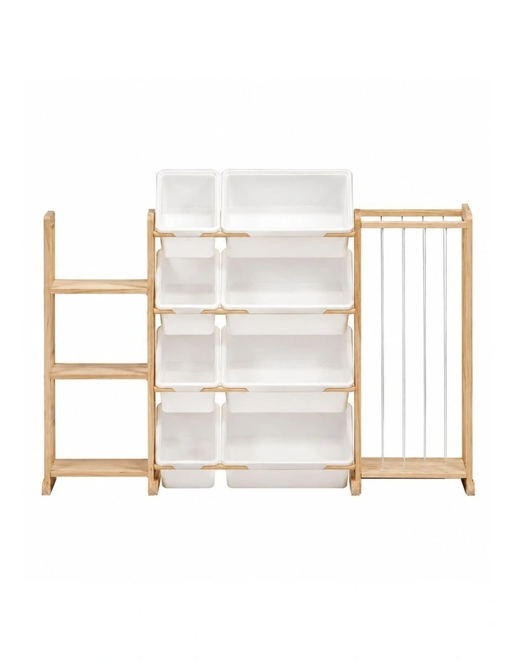 PlayPals Kid Storage Box Toys Organizer Plushies Display with 3 Shelves & 8 Bins image 2