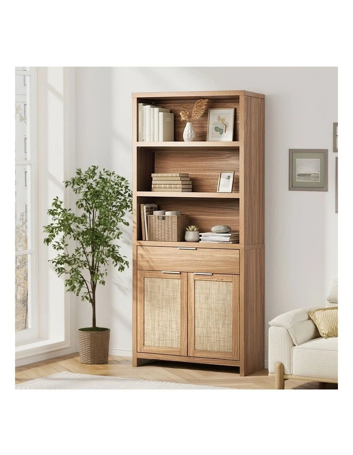 Oikiture Display Shelf Bookshelf Bookcase Adjustable Storage Cabinet 5 Tier image 4