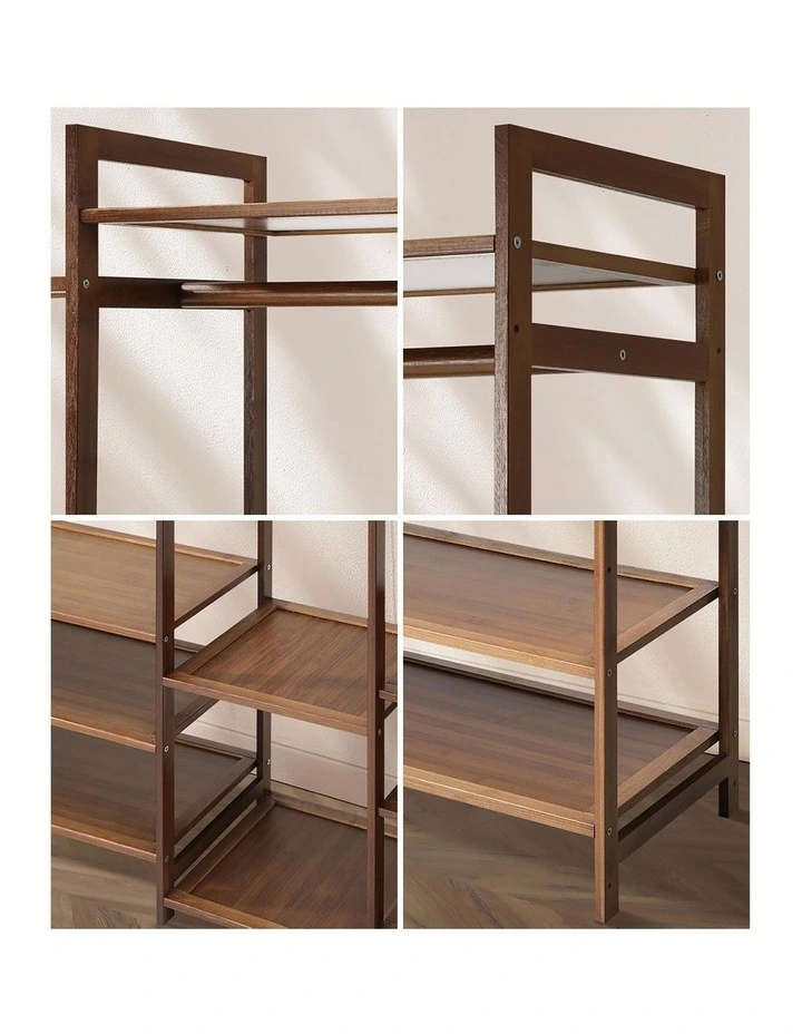 Oikiture Clothes Rack Open Wardrobe Garment Coat Hanging Rail Bamboo 13 Shelves image 6