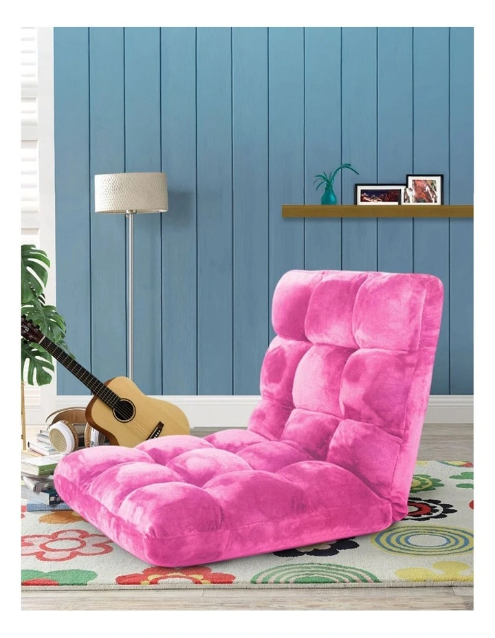 SOGA 4X Floor Recliner Folding Lounge Sofa Futon Couch Folding Chair Cushion Light Pink image 2