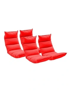 SOGA 4X Red Foldable Tatami Floor Recliner Sofa