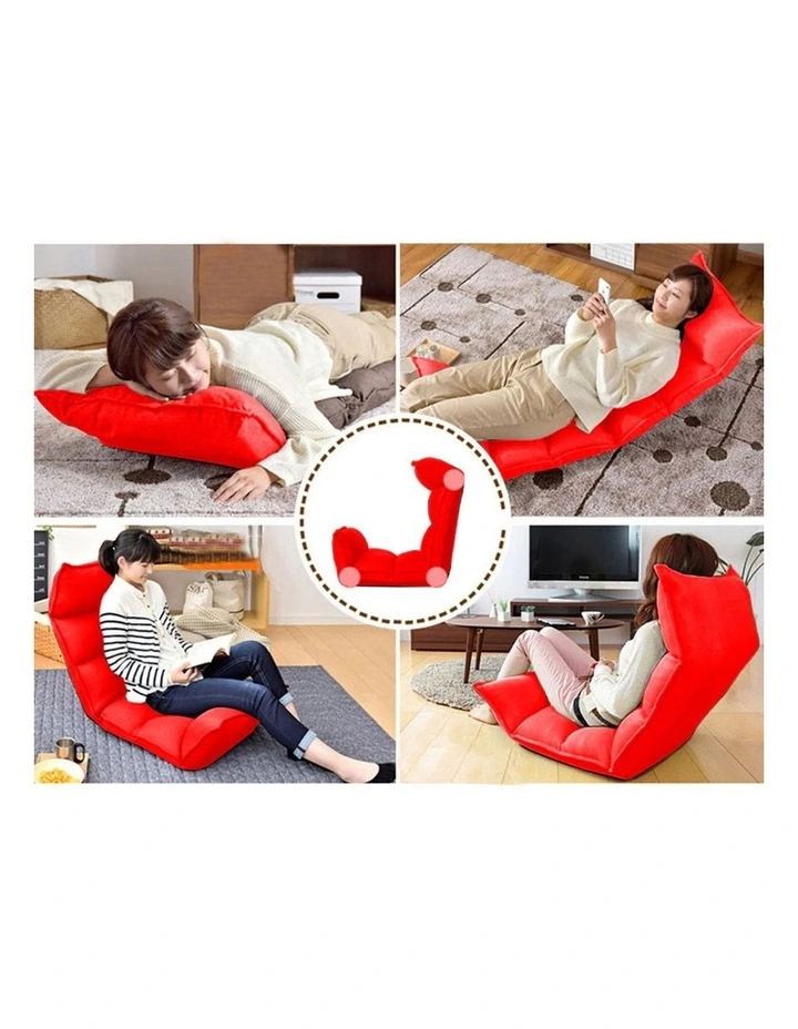 SOGA 4X Red Foldable Tatami Floor Recliner Sofa image 7