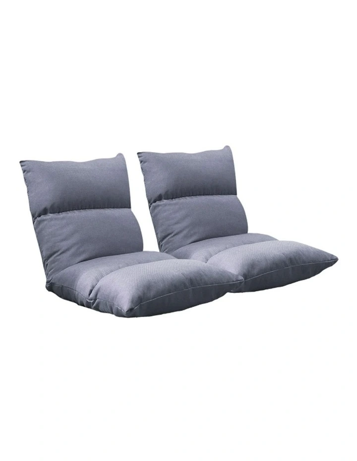 SOGA 2X Grey Foldable Floor Recliner Chair image 1