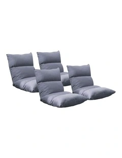 SOGA 4X Grey Floor Recliner Gaming Chair Adjustable Folding Sofa Bed