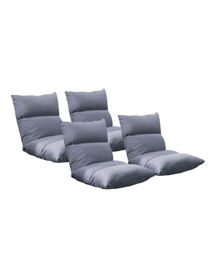 SOGA 4X Grey Floor Recliner Gaming Chair Adjustable Folding Sofa Bed image 1