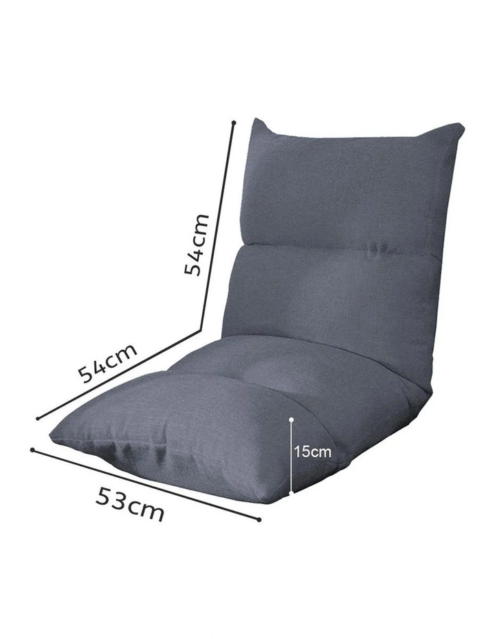 SOGA 4X Grey Floor Recliner Gaming Chair Adjustable Folding Sofa Bed image 2