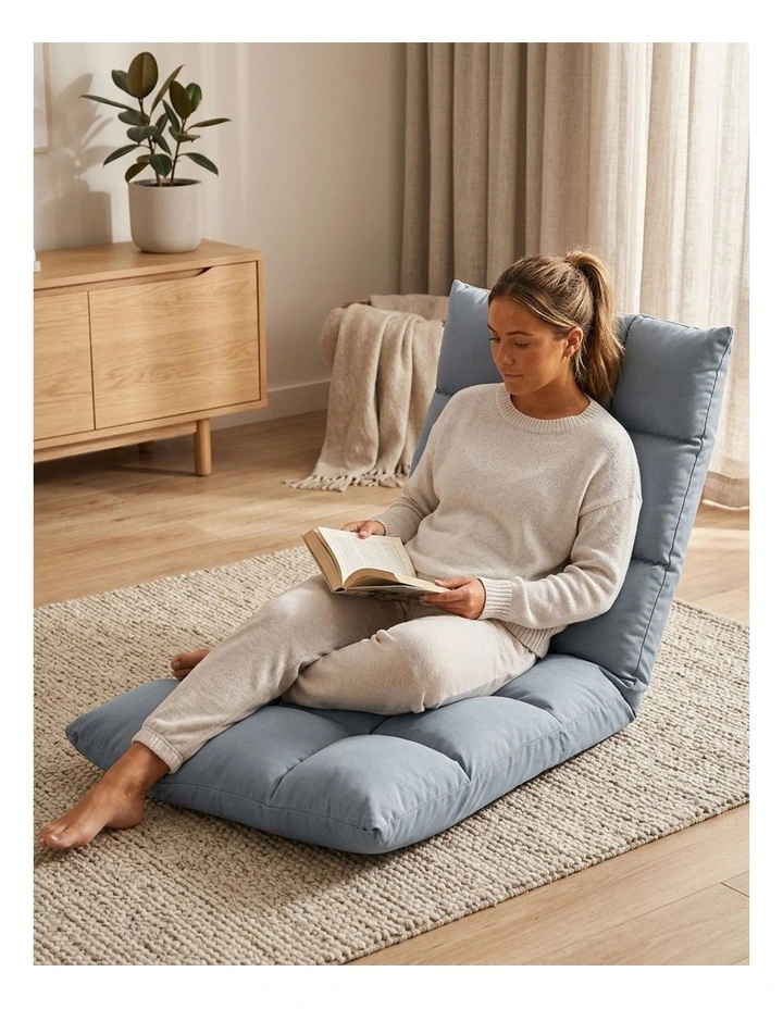SOGA X2 Light Grey Flannel Lounge Chair Cushion Soft Comfortable Seat Pad image 5