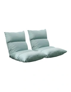 SOGA 2X Mint Green Foldable Floor Recliner Chair