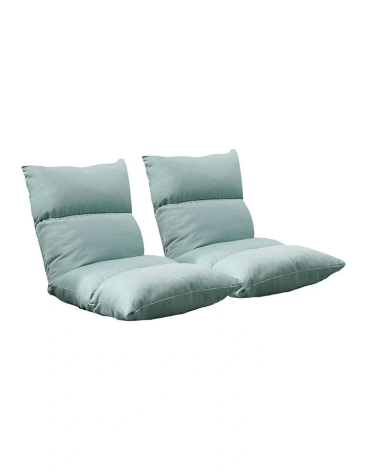SOGA 2X Mint Green Foldable Floor Recliner Chair image 1